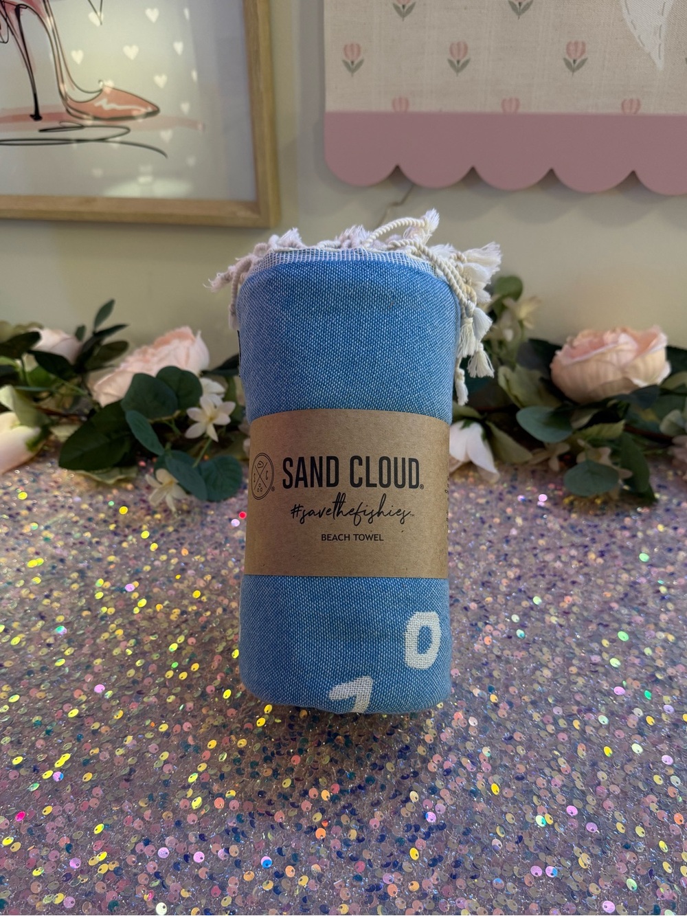 NWT Sand Cloud Beach Towel in ‘Sei Whale Tail’